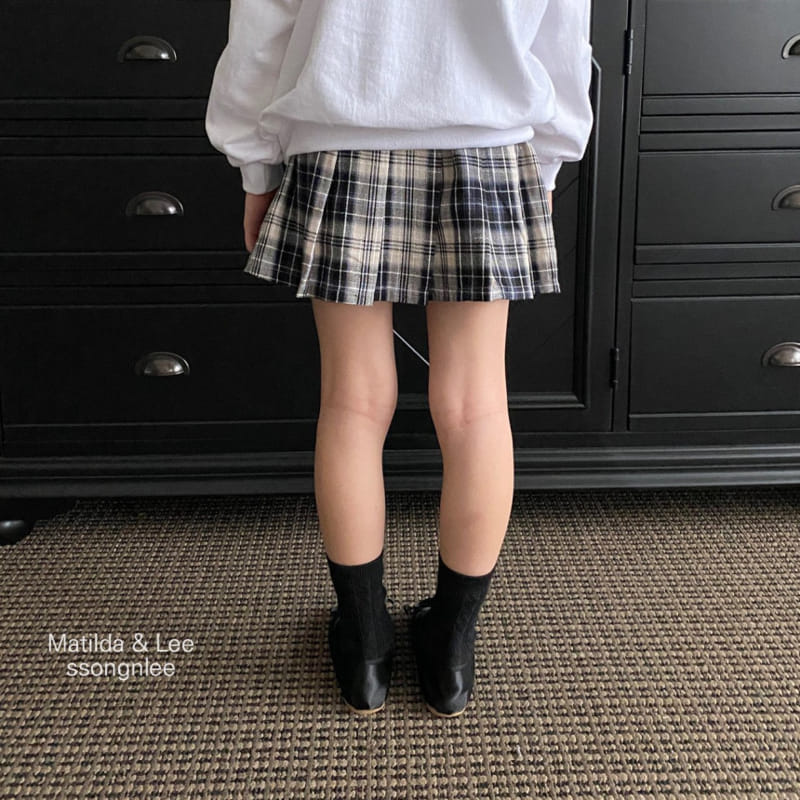 Matilda & Lee - Korean Children Fashion - #kidzfashiontrend - Check Wrinkle Skirt - 11