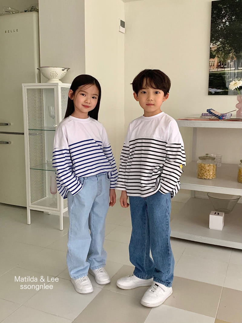 Matilda & Lee - Korean Children Fashion - #kidzfashiontrend - Smile Cutting Stripes Tee - 3