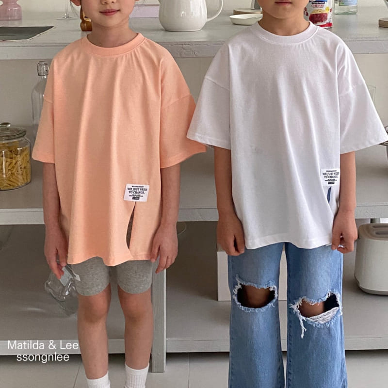 Matilda & Lee - Korean Children Fashion - #Kfashion4kids - Change Label Slit Tee - 4