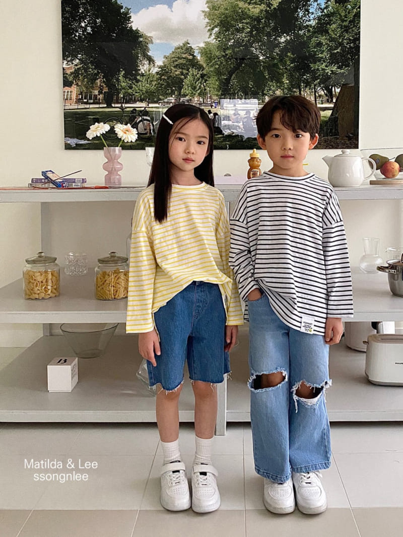 Matilda & Lee - Korean Children Fashion - #littlefashionista - Stripes Label Tee - 3