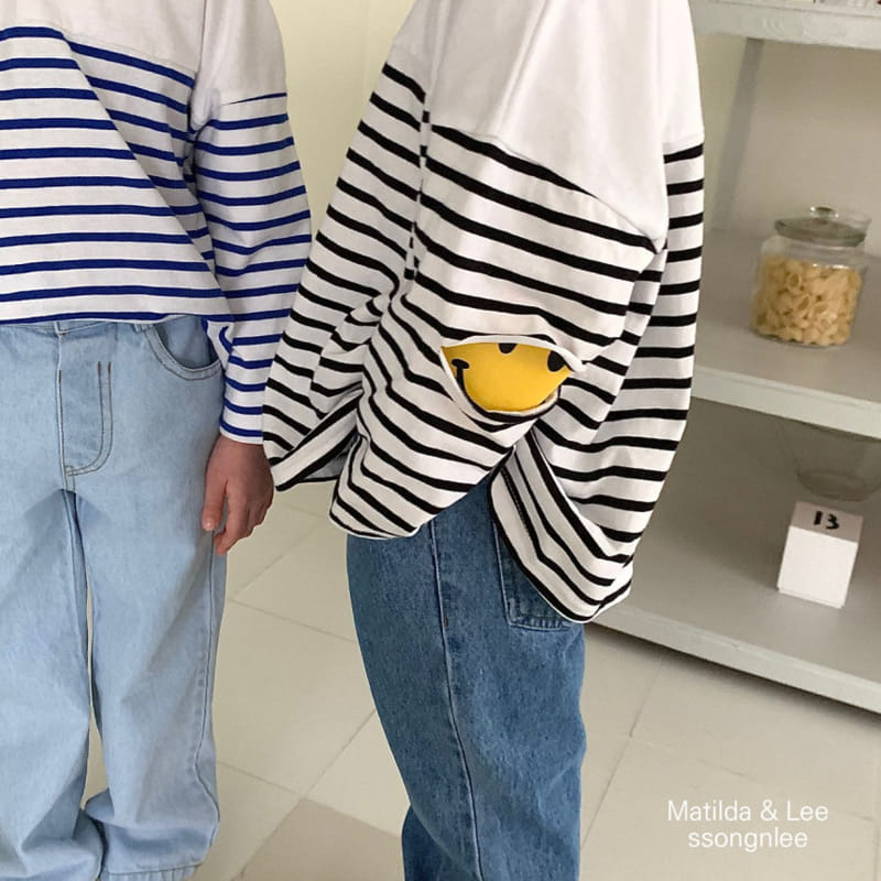 Matilda & Lee - Korean Children Fashion - #magicofchildhood - Smile Cutting Stripes Tee - 6