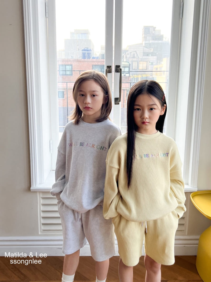 Matilda & Lee - Korean Children Fashion - #minifashionista - Waffle Embrdoiery Top Bottom Set - 8