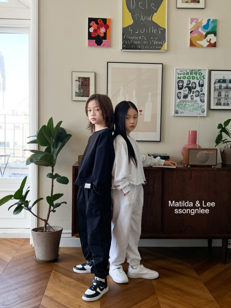 Matilda & Lee - Korean Children Fashion - #minifashionista - Crop Label Top Bottom Set - 7