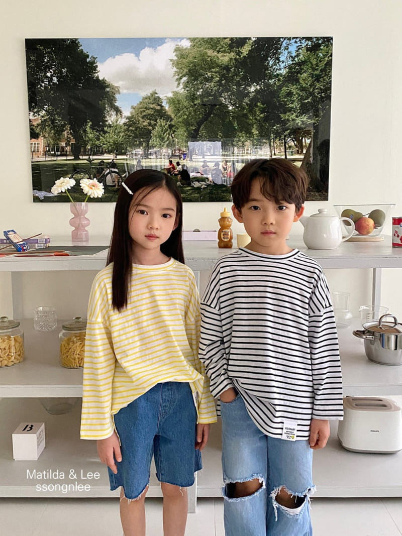 Matilda & Lee - Korean Children Fashion - #minifashionista - Stripes Label Tee - 5