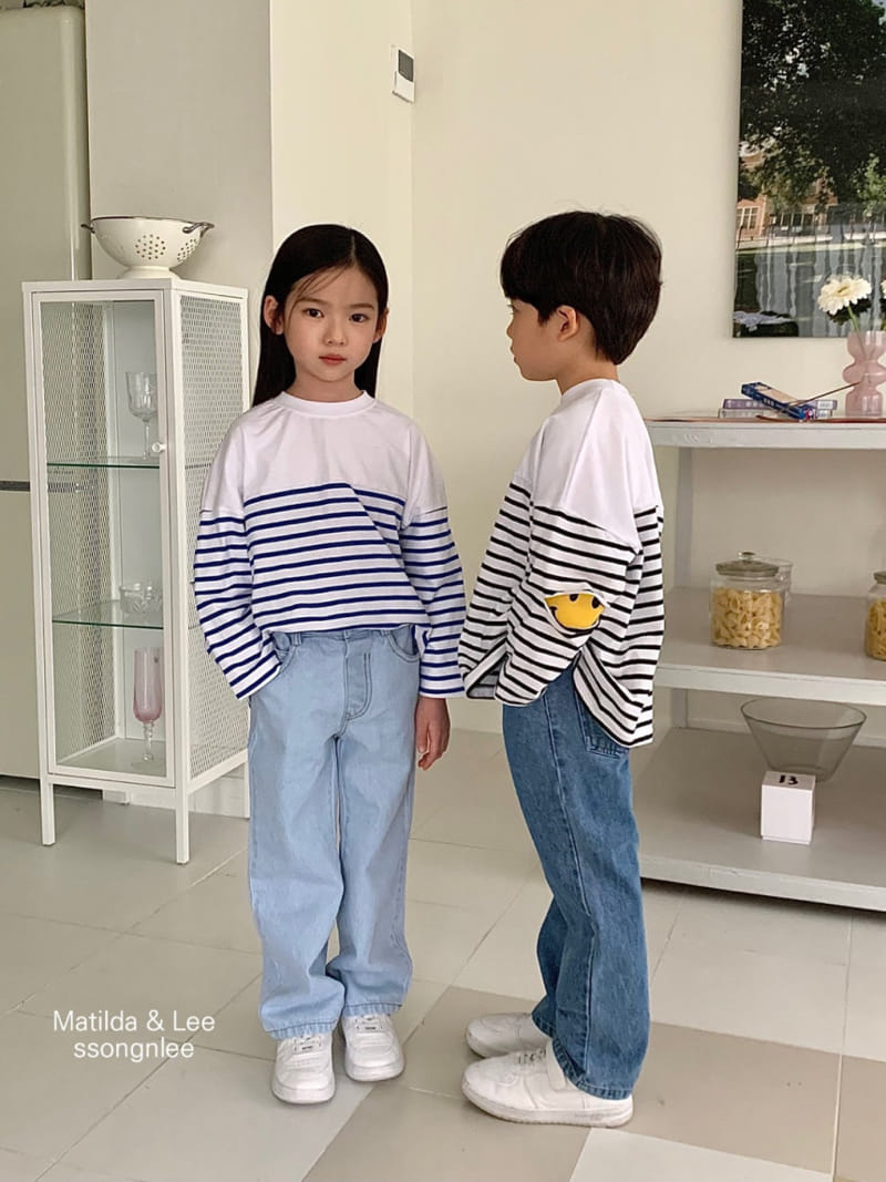 Matilda & Lee - Korean Children Fashion - #prettylittlegirls - Smile Cutting Stripes Tee - 8