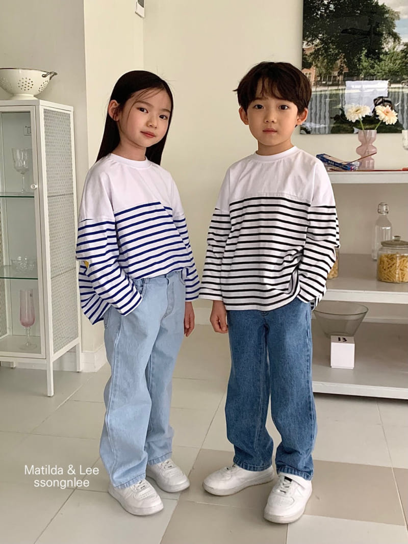 Matilda & Lee - Korean Children Fashion - #stylishchildhood - Smile Cutting Stripes Tee - 11