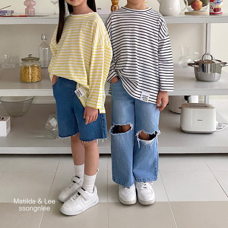 Matilda & Lee - Korean Children Fashion - #toddlerclothing - Stripes Label Tee - 8