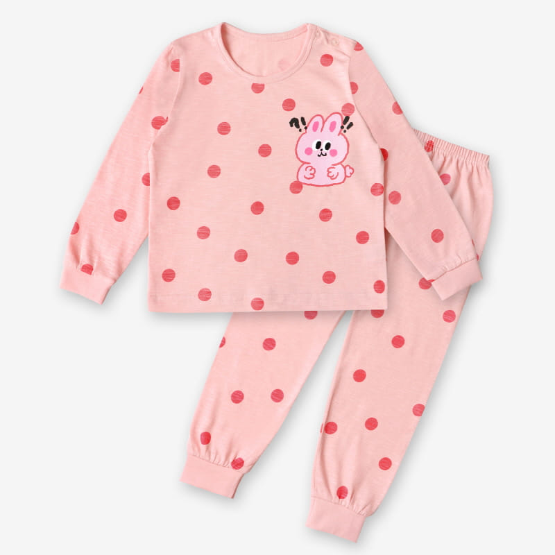 Mellis - Korean Children Fashion - #toddlerclothing - Dot Rabbit Modal Slav 9 Easywear