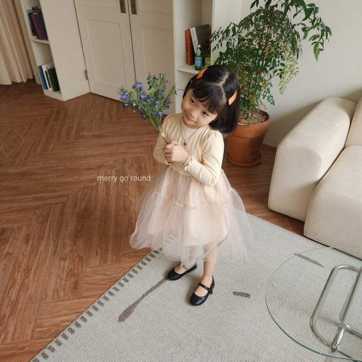 Merry Go Round - Korean Children Fashion - #childofig - Ribbon Mesh One-piece - 5