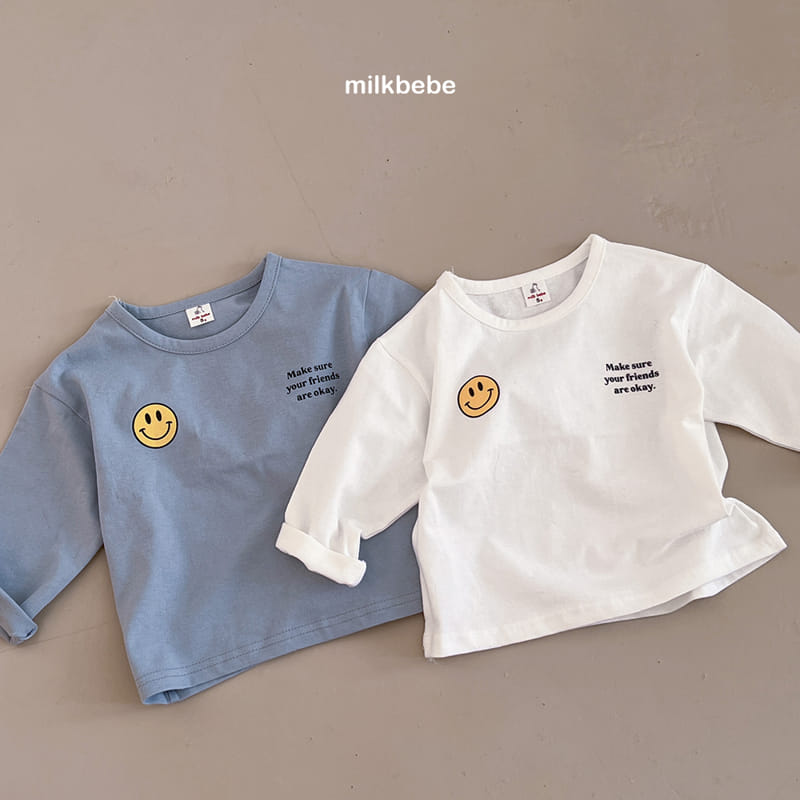 Milk Bebe - Korean Children Fashion - #kidsshorts - Smile Single Tee - 2