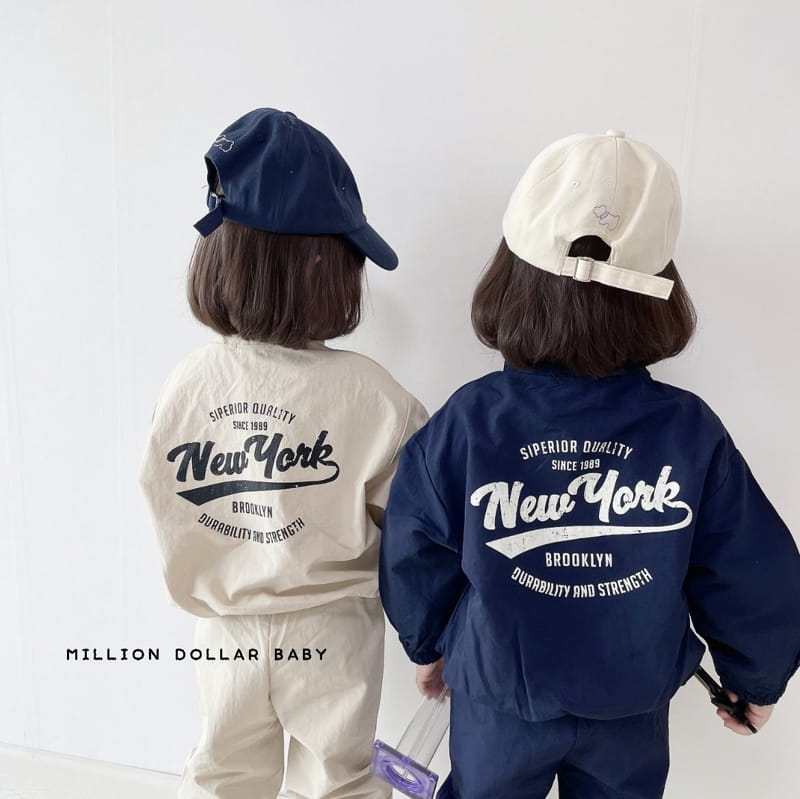 Million Dollar Baby - Korean Children Fashion - #designkidswear - New York Anorak Pants Set - 7