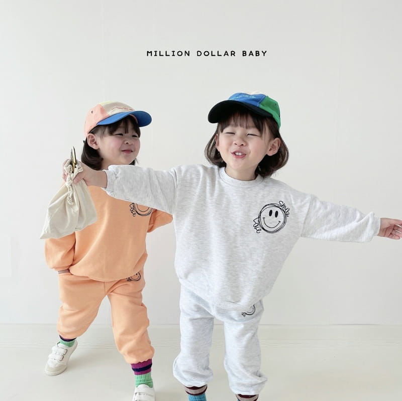 Million Dollar Baby - Korean Children Fashion - #designkidswear - Smile Love Top Bottom Set - 5