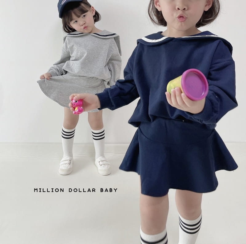 Million Dollar Baby - Korean Children Fashion - #stylishchildhood - Sailor Top Bottom Set - 3