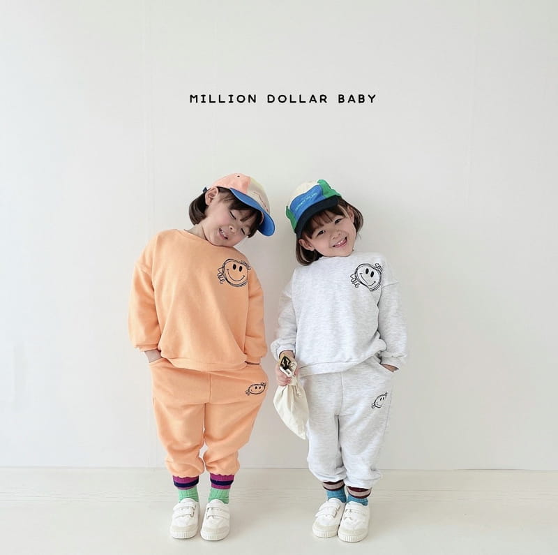 Million Dollar Baby - Korean Children Fashion - #toddlerclothing - Smile Love Top Bottom Set