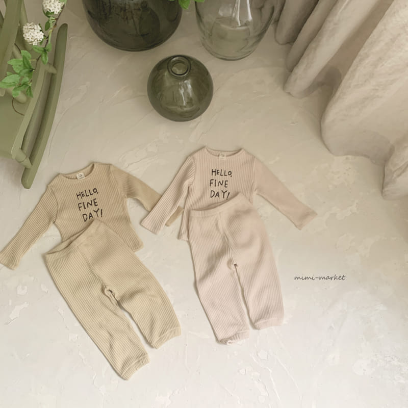 Mimi Market - Korean Baby Fashion - #babyoninstagram - Hello  Top Bottom Set - 2