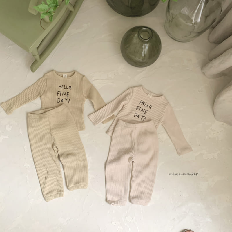 Mimi Market - Korean Baby Fashion - #babyootd - Hello  Top Bottom Set - 3