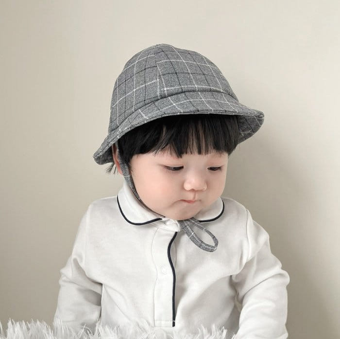 Miso - Korean Children Fashion - #littlefashionista - Bebe Check Bucket Hat - 3