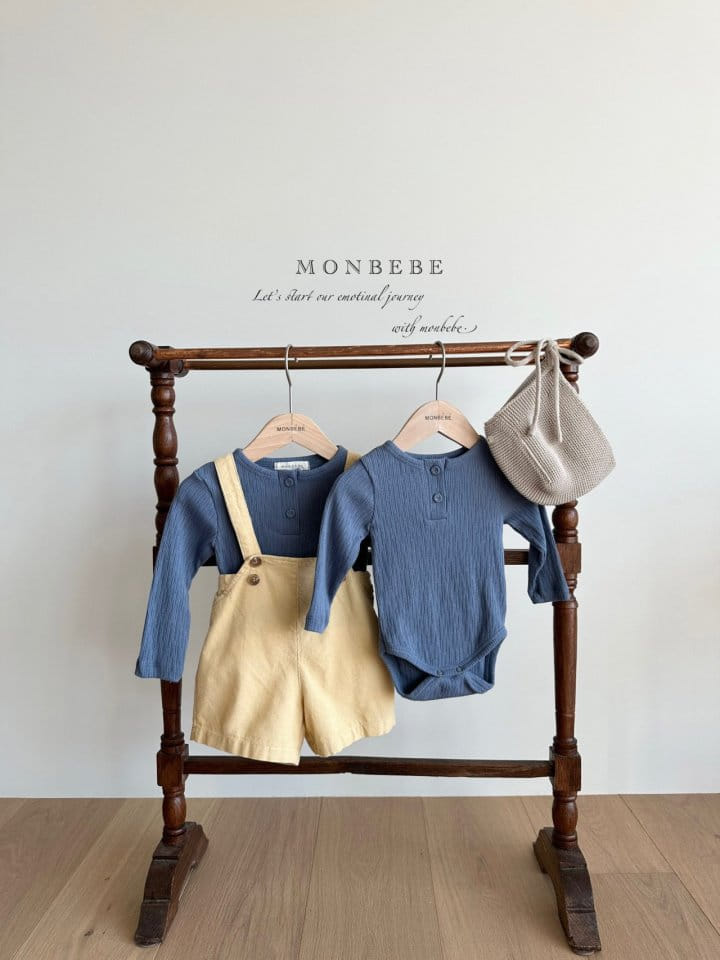 Monbebe - Korean Baby Fashion - #babyoutfit - Button Rib Bodysuit - 2