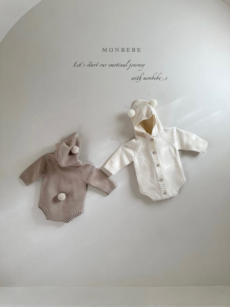 Monbebe - Korean Baby Fashion - #onlinebabyshop - S Knit Bear Bodysuit