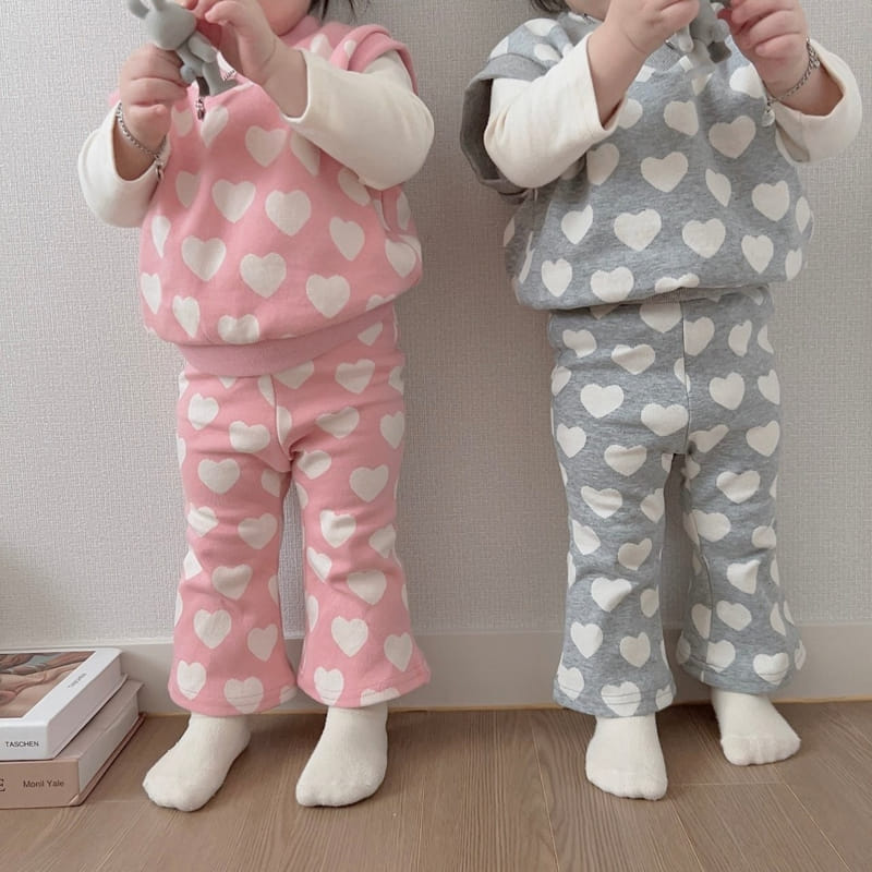 Moran - Korean Children Fashion - #littlefashionista - Heart Bootscut Set - 5