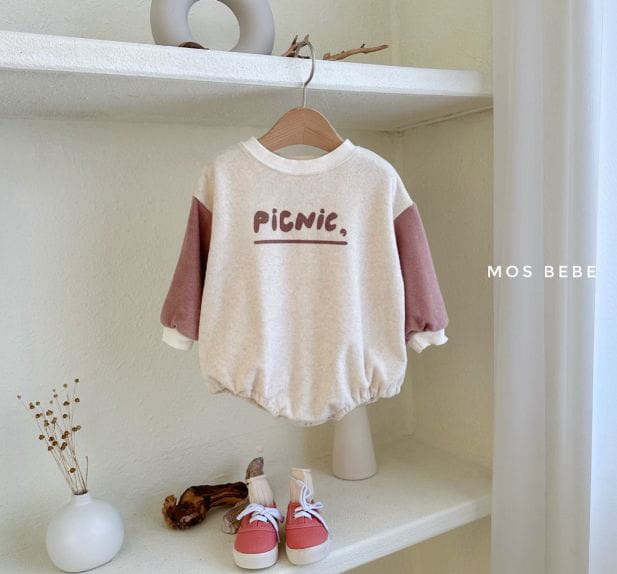 Mos Bebe - Korean Baby Fashion - #babyfashion - Picnic Terry Bodysuit - 6