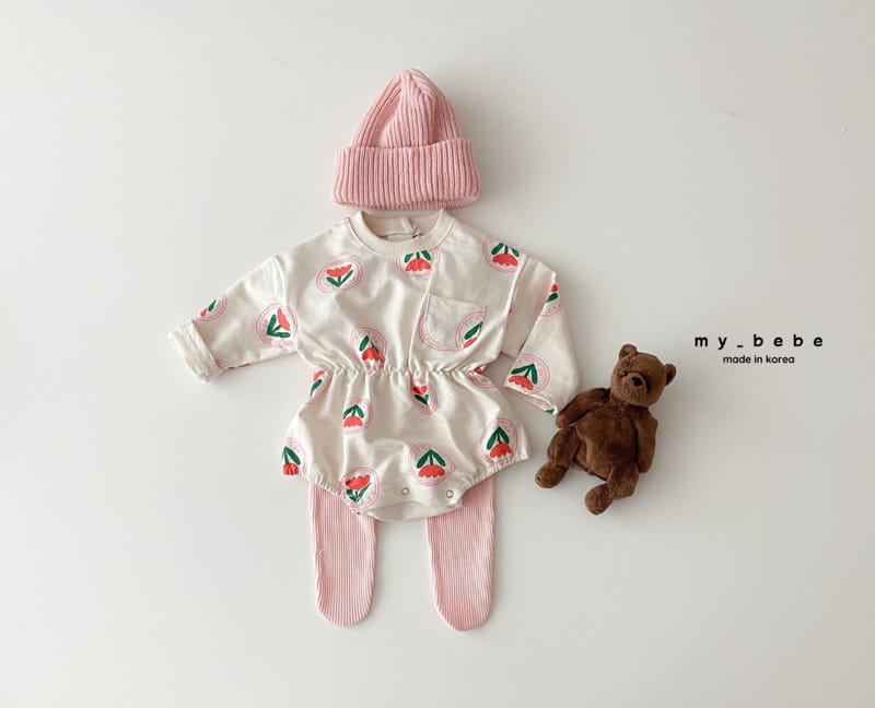 My Bebe - Korean Baby Fashion - #babyboutiqueclothing - Print Banding Bodysuit - 11