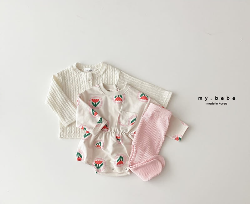 My Bebe - Korean Baby Fashion - #babyclothing - Print Banding Bodysuit - 12