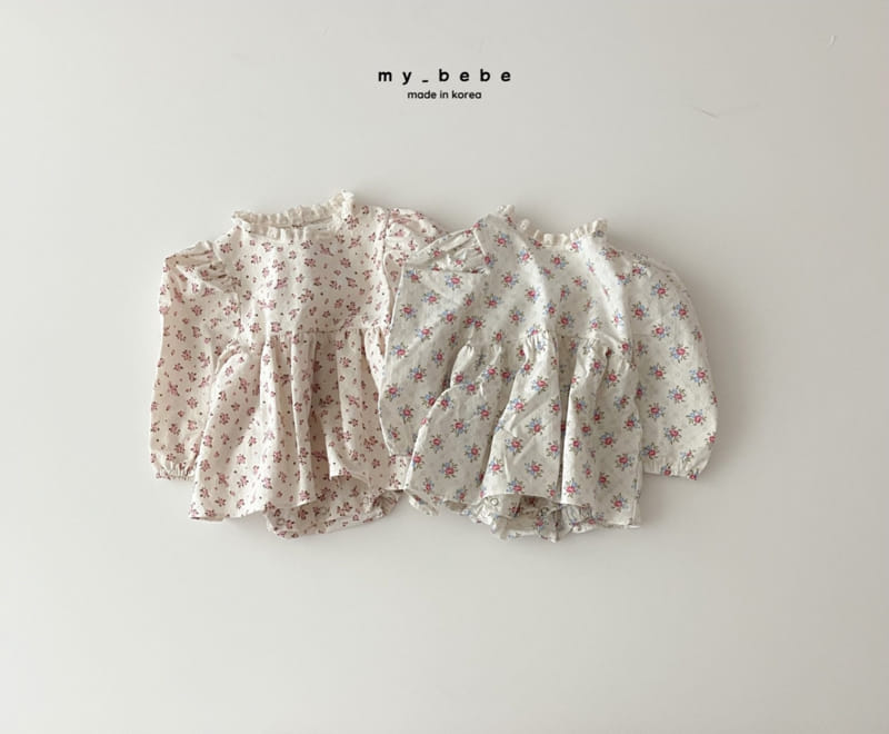 My Bebe - Korean Baby Fashion - #babyfever - Flower one-piece Bodysuit