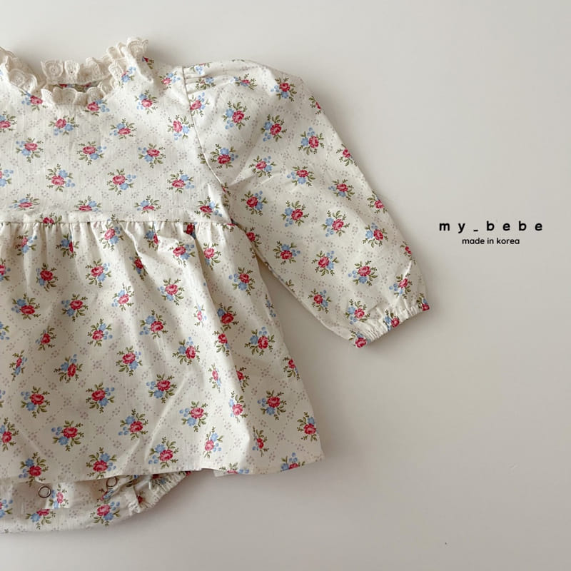 My Bebe - Korean Baby Fashion - #babyootd - Flower one-piece Bodysuit - 5