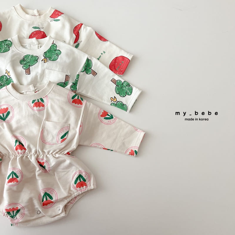 My Bebe - Korean Baby Fashion - #babyootd - Print Banding Bodysuit - 3