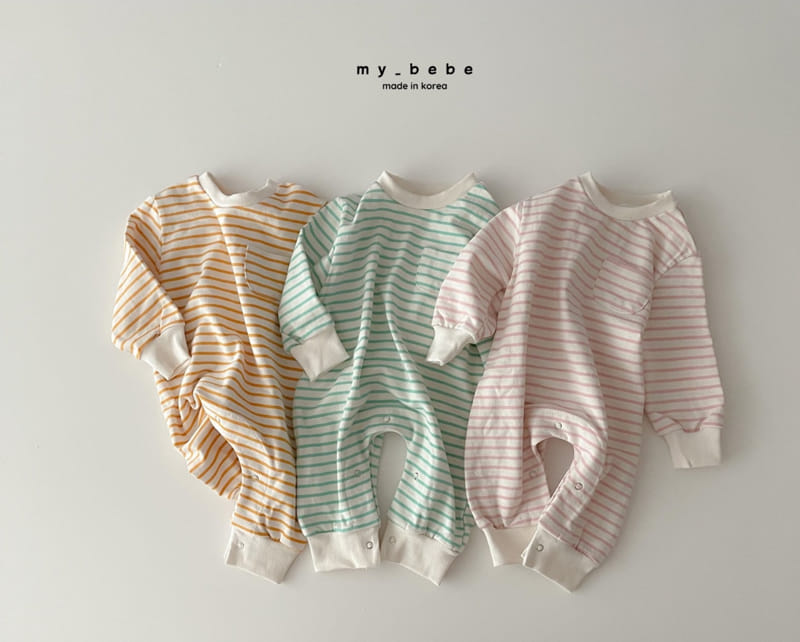 My Bebe - Korean Baby Fashion - #babywear - Spring Stripes Bodysuit - 3