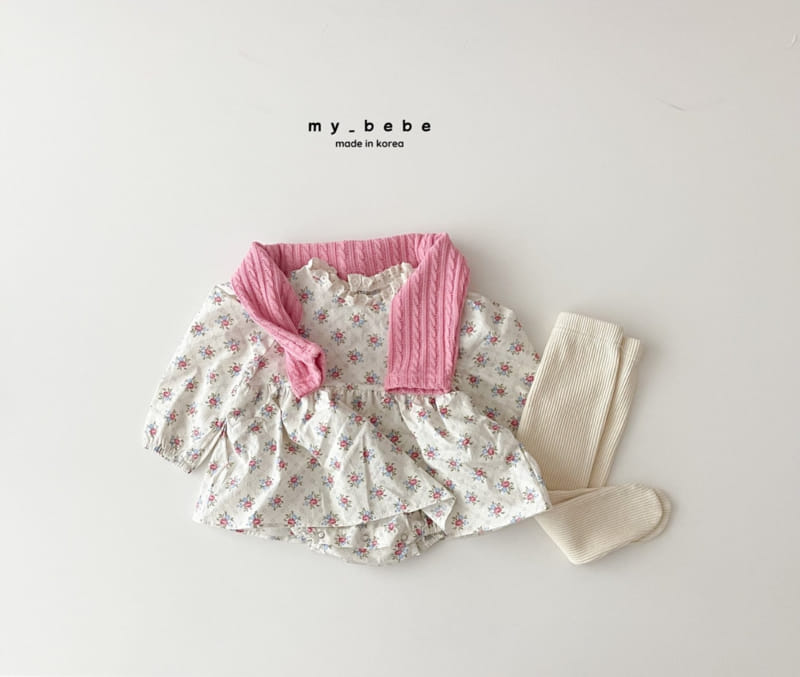 My Bebe - Korean Baby Fashion - #onlinebabyboutique - Flower one-piece Bodysuit - 9