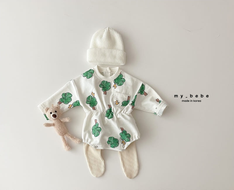 My Bebe - Korean Baby Fashion - #onlinebabyshop - Print Banding Bodysuit - 8