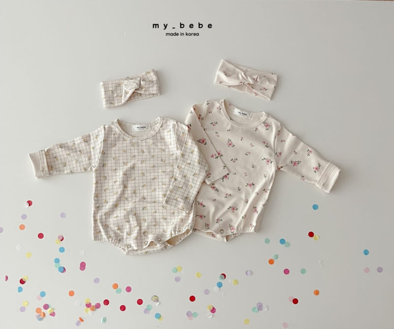 My Bebe - Korean Baby Fashion - #smilingbaby - Hairband Bodysuit Set - 2