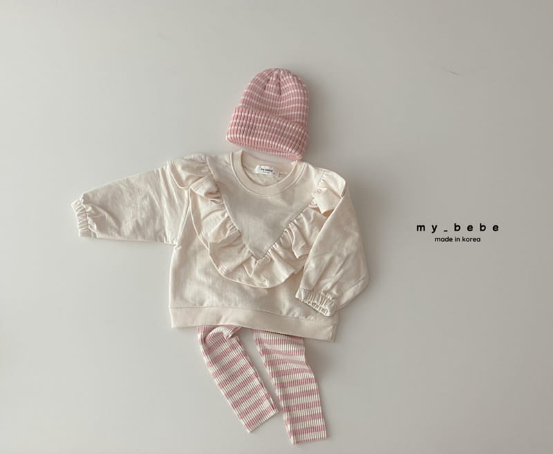 My Bebe - Korean Children Fashion - #childofig - Stripes Rib Leggings - 8