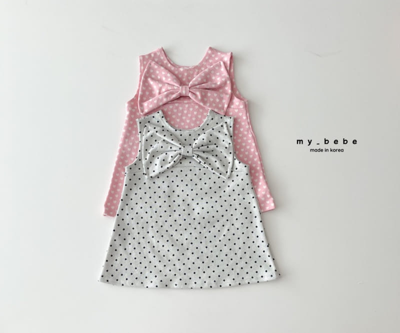 My Bebe - Korean Children Fashion - #designkidswear - Ribbon One-piece