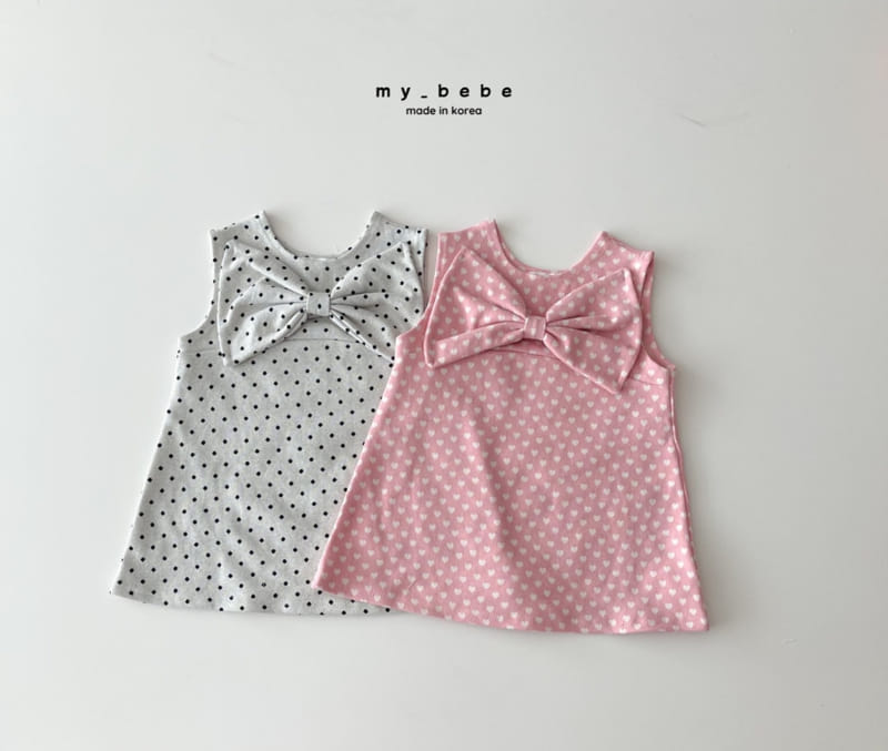 My Bebe - Korean Children Fashion - #discoveringself - Ribbon One-piece - 2