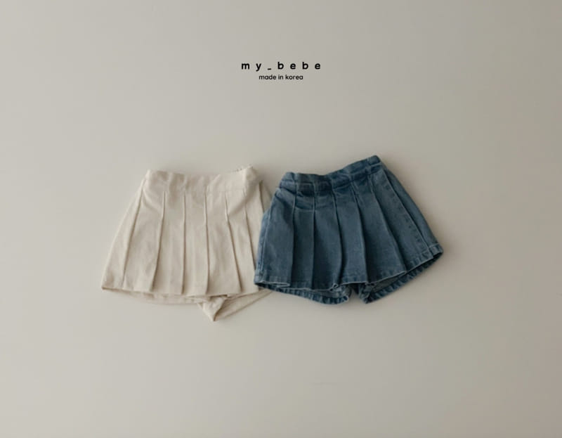 My Bebe - Korean Children Fashion - #kidsshorts - Wrinkle Skirt Pants - 2