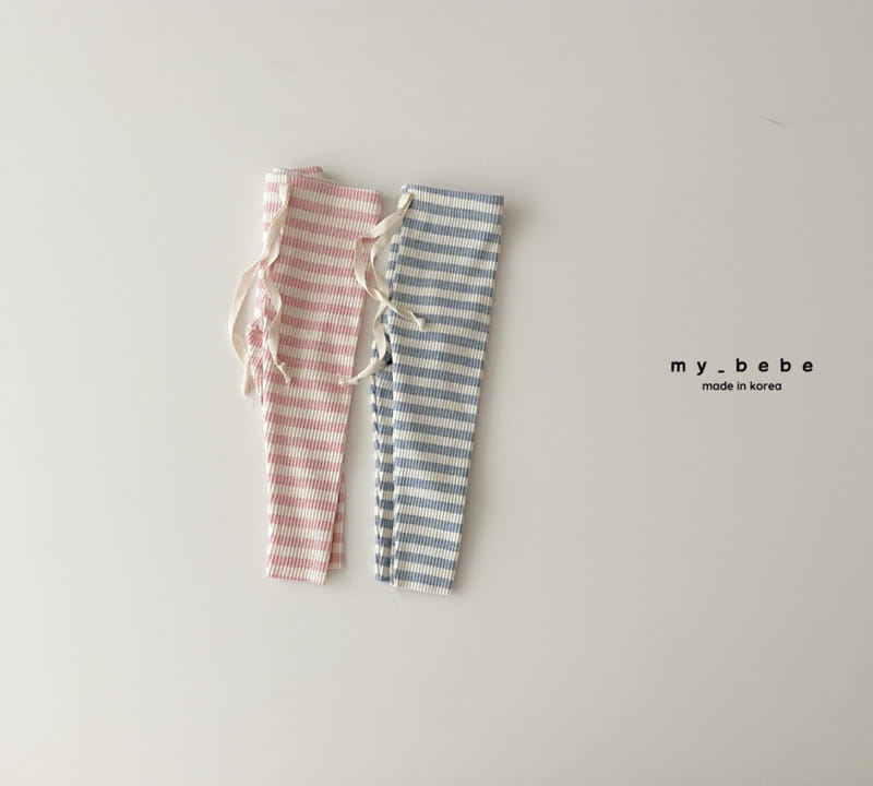 My Bebe - Korean Children Fashion - #littlefashionista - Stripes Rib Leggings - 3