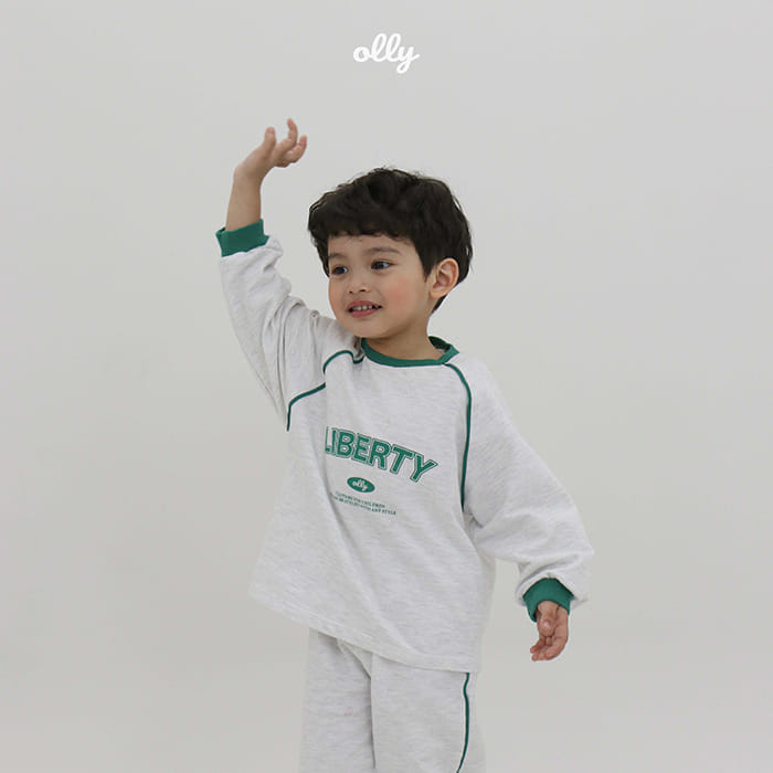 Ollymarket - Korean Children Fashion - #discoveringself - Liberty Sweatshirt Bottom Set - 11