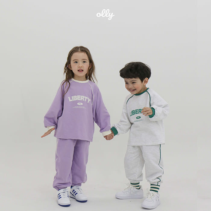 Ollymarket - Korean Children Fashion - #minifashionista - Liberty Sweatshirt Bottom Set - 3