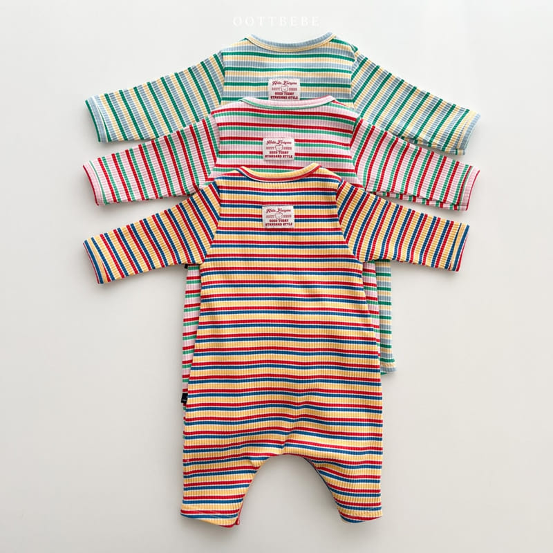 Oott Bebe - Korean Baby Fashion - #babyboutique - Tomato Rib Bodysuit Set - 4