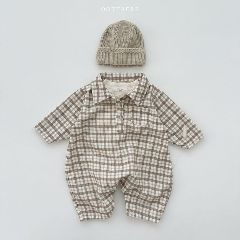 Oott Bebe - Korean Baby Fashion - #babyboutique - Basic Check Bodysuit