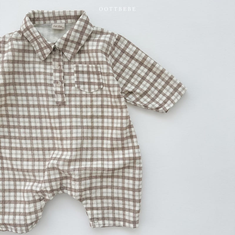 Oott Bebe - Korean Baby Fashion - #babyfever - Basic Check Bodysuit - 5