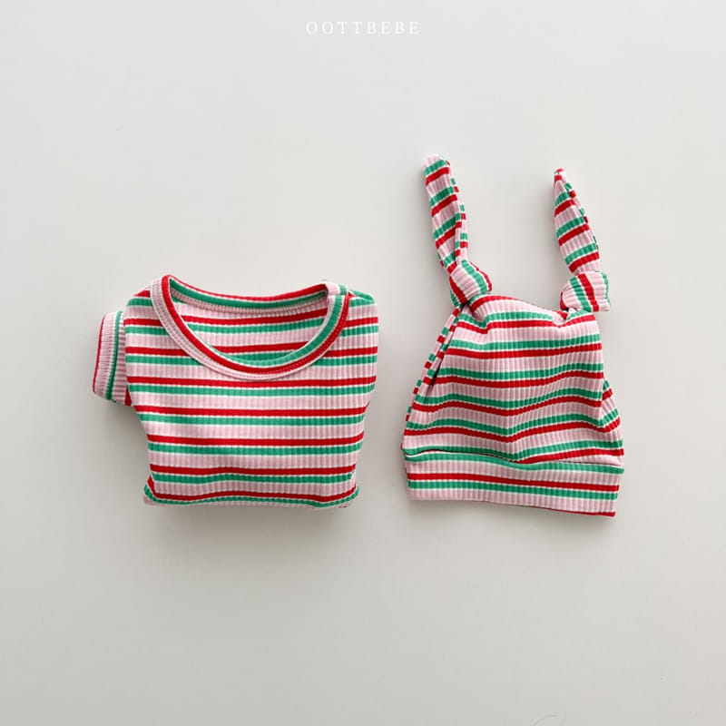 Oott Bebe - Korean Baby Fashion - #babygirlfashion - Tomato Rib Bodysuit Set - 9