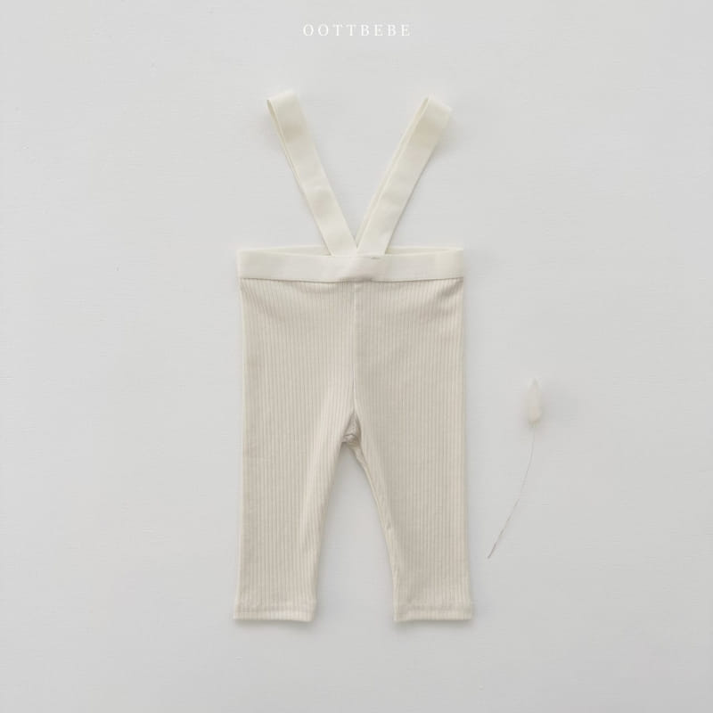 Oott Bebe - Korean Baby Fashion - #babyoutfit - Sweat Dungarees Leggings - 2