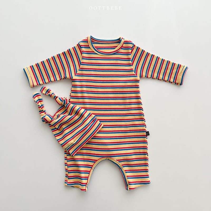 Oott Bebe - Korean Baby Fashion - #onlinebabyboutique - Tomato Rib Bodysuit Set