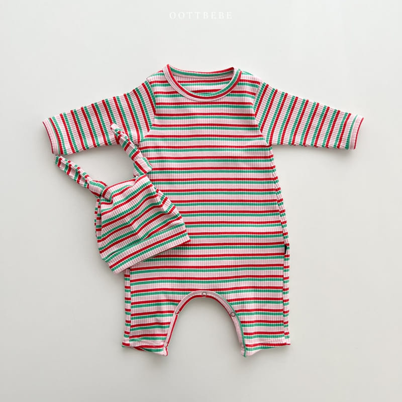 Oott Bebe - Korean Baby Fashion - #onlinebabyshop - Tomato Rib Bodysuit Set - 2