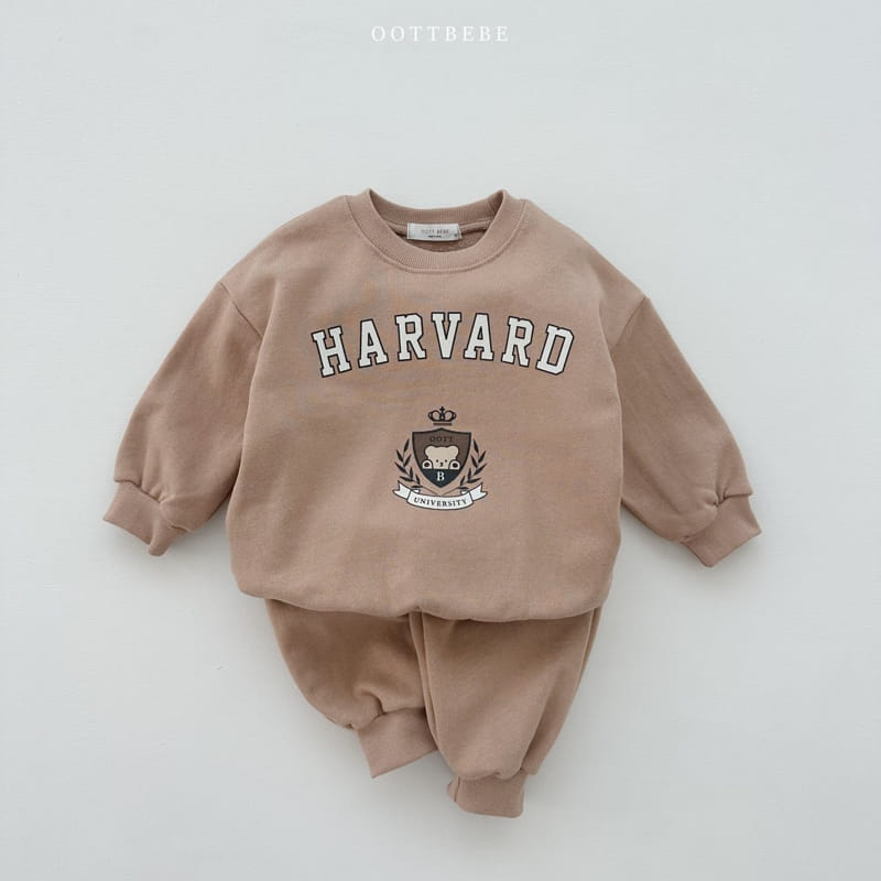 Oott Bebe - Korean Children Fashion - #Kfashion4kids - Havard Bear Top Bottom Set - 2