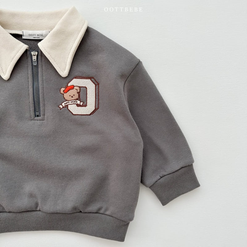 Oott Bebe - Korean Children Fashion - #fashionkids - Oh Bear Collar Sweatshirt - 11